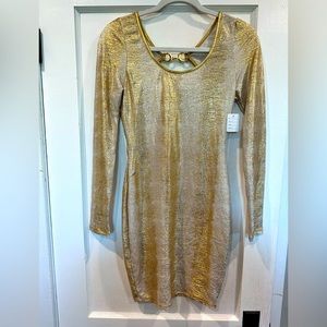 Metallic Bodycon Sexy Dress